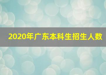 2020年广东本科生招生人数