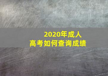 2020年成人高考如何查询成绩