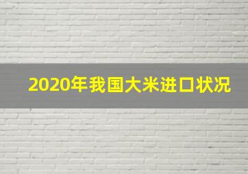 2020年我国大米进口状况