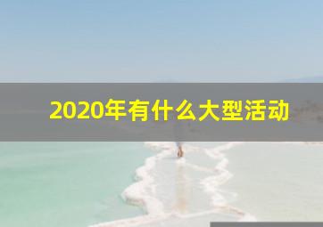 2020年有什么大型活动