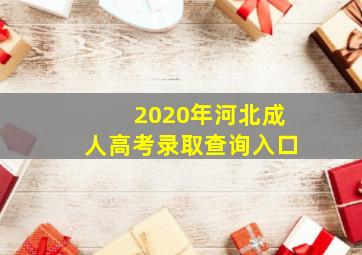 2020年河北成人高考录取查询入口