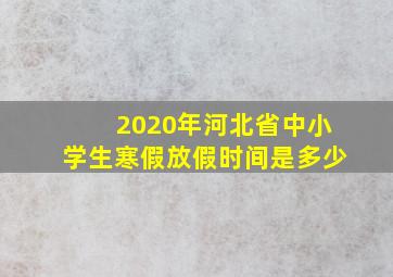 2020年河北省中小学生寒假放假时间是多少