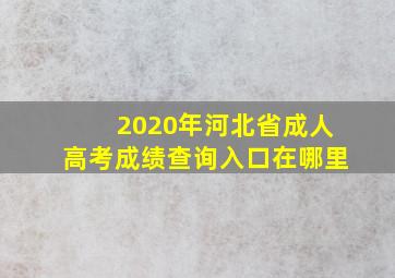 2020年河北省成人高考成绩查询入口在哪里