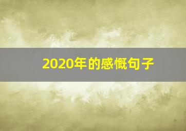 2020年的感慨句子