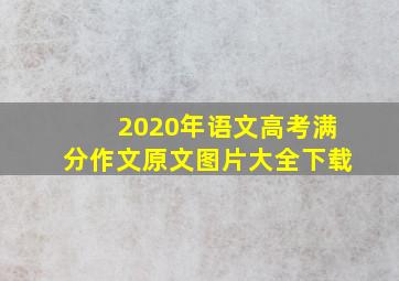 2020年语文高考满分作文原文图片大全下载