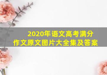 2020年语文高考满分作文原文图片大全集及答案