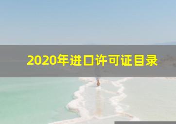 2020年进口许可证目录