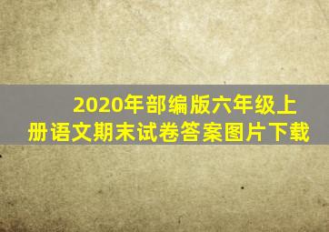 2020年部编版六年级上册语文期末试卷答案图片下载