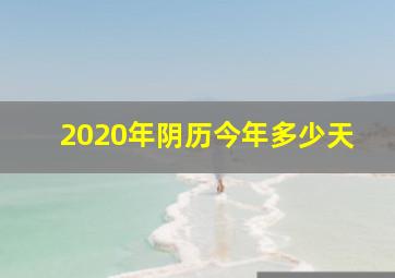 2020年阴历今年多少天