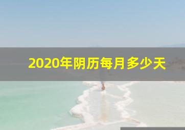 2020年阴历每月多少天