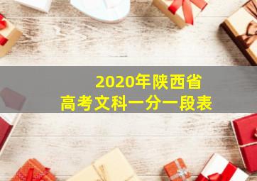 2020年陕西省高考文科一分一段表