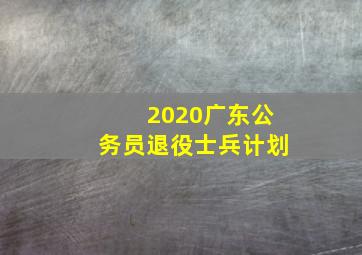 2020广东公务员退役士兵计划