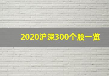 2020沪深300个股一览