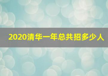 2020清华一年总共招多少人