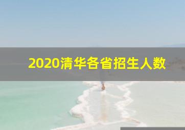 2020清华各省招生人数