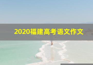 2020福建高考语文作文