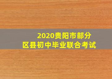 2020贵阳市部分区县初中毕业联合考试