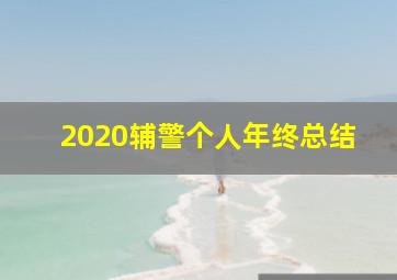 2020辅警个人年终总结