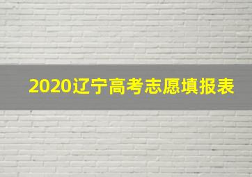 2020辽宁高考志愿填报表