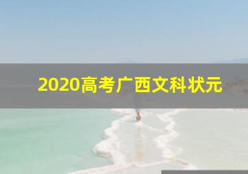 2020高考广西文科状元