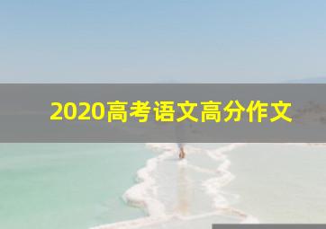 2020高考语文高分作文