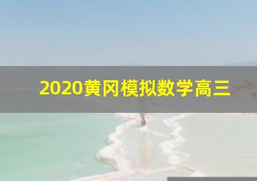 2020黄冈模拟数学高三