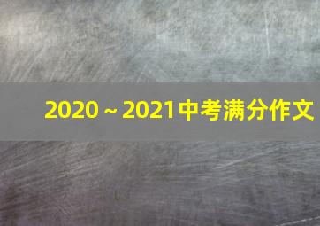 2020～2021中考满分作文