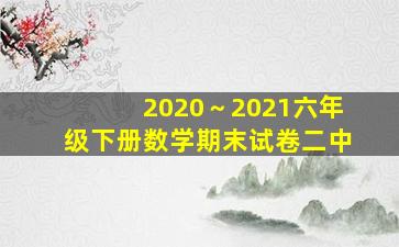 2020～2021六年级下册数学期末试卷二中