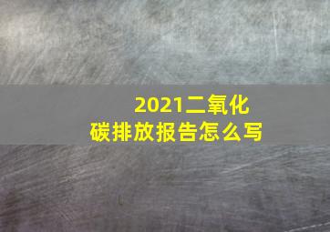 2021二氧化碳排放报告怎么写