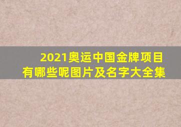 2021奥运中国金牌项目有哪些呢图片及名字大全集