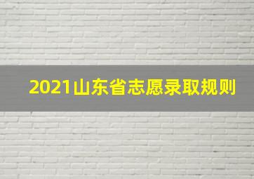 2021山东省志愿录取规则