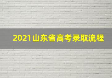 2021山东省高考录取流程