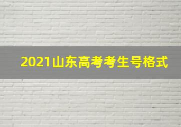 2021山东高考考生号格式