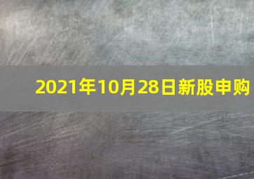 2021年10月28日新股申购