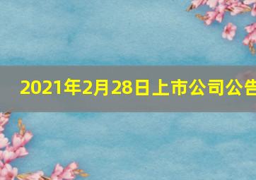 2021年2月28日上市公司公告