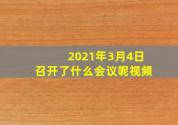 2021年3月4日召开了什么会议呢视频