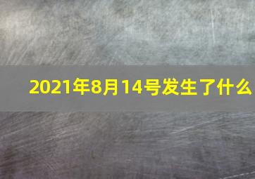 2021年8月14号发生了什么