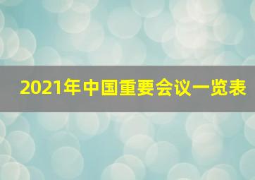 2021年中国重要会议一览表