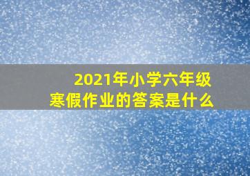 2021年小学六年级寒假作业的答案是什么