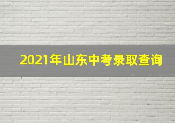 2021年山东中考录取查询