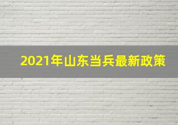 2021年山东当兵最新政策