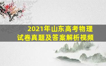 2021年山东高考物理试卷真题及答案解析视频