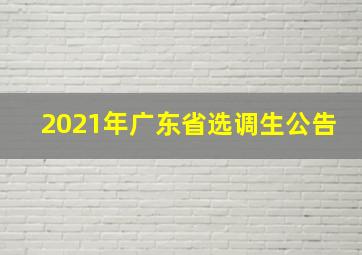 2021年广东省选调生公告