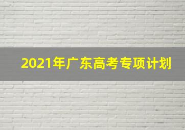 2021年广东高考专项计划