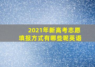 2021年新高考志愿填报方式有哪些呢英语