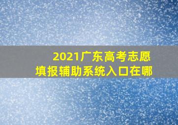 2021广东高考志愿填报辅助系统入口在哪