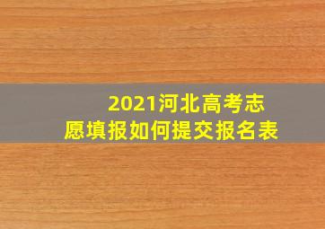 2021河北高考志愿填报如何提交报名表