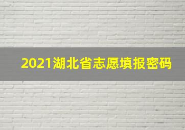 2021湖北省志愿填报密码