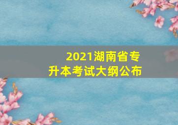 2021湖南省专升本考试大纲公布