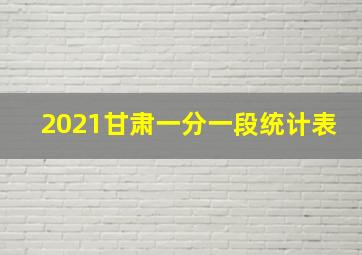 2021甘肃一分一段统计表